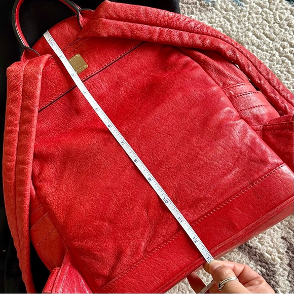 MCM Unisex Stark Leather Insignia Red Backpack - Picture 15 of 17